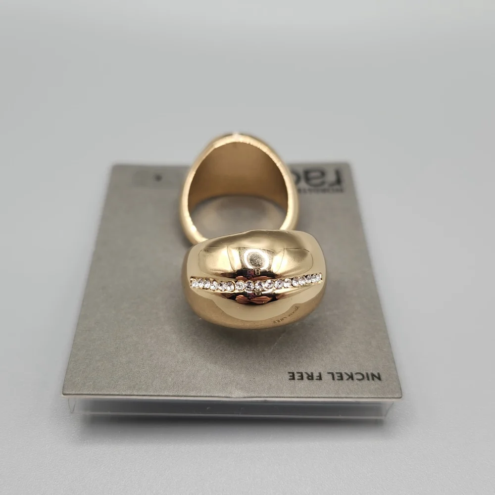 Nordstrom Rack Size 8 Gold-Tone Ring Set - Modern 2-Piece Jewelry